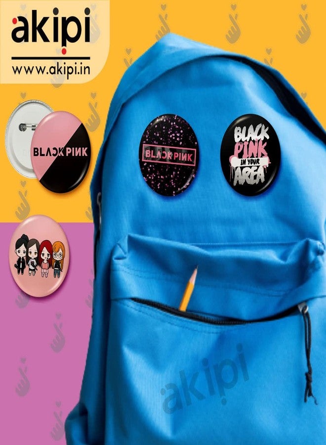 Akipi مجموعة دبابيس دبابيس Akipi Blackpink - عبوة من 4 قطع | إكسسوارات لمحبي الكيبوب | دبابيس لطيفة بتصميم أنمي للحقائب والسترات والهدايا - Image 2